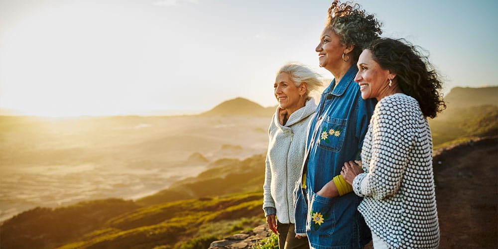 older women hiking in Denver after starting peptide therapy